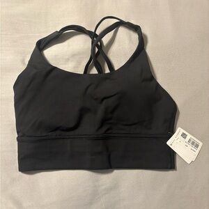 Lululemon Energy Bra Long Line Sports Bra Womens 6 Black workout comfort classic
